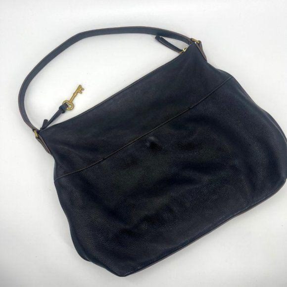 Fossil Black Soft Leather Hobo Medium Shoulder Bag - Picture 11 of 12